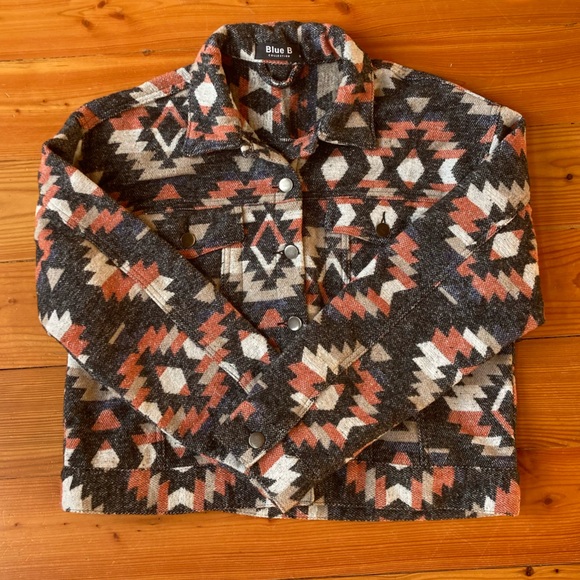 Blue B Aztec Patterned Jacket - Picture 2 of 3